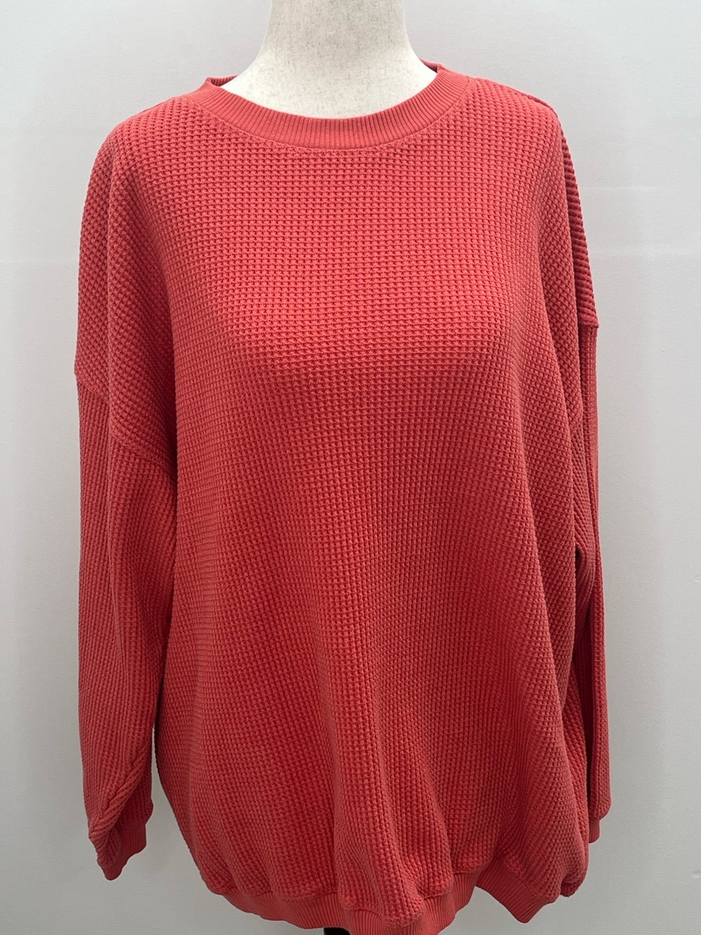 Aerie Women’s Waffle Knit Oversized Drop Shoulder Thermal Sweater Small S/P